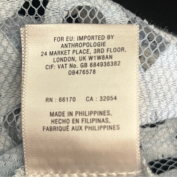 HD in Paris Anthropologie Blue Sheer Lace Top SZ XS A-Line Fairy Whimsical 34” - Picture 13 of 13